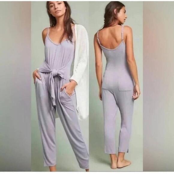 Anthropologie Pants - Anthropologie Saturday Sunday Lavender Belted Sleeveless Lounge Jumpsuit